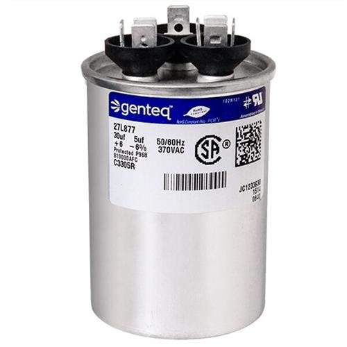 Carrier P2913053RS Air Conditioner Round Dual Run Capacitor 30/5 MFD 370 VAC