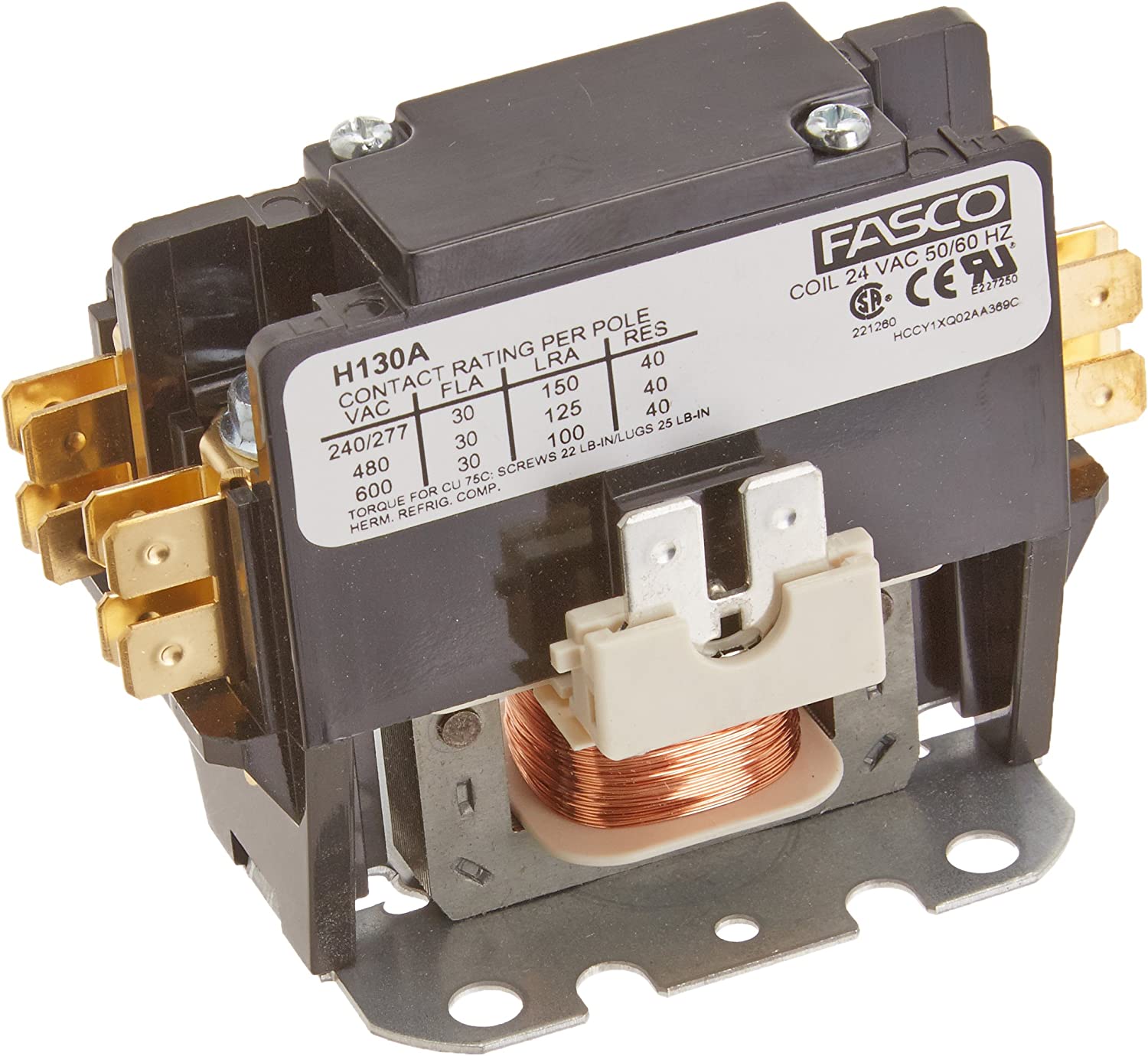 Fasco H130A Contactor 1 Pole